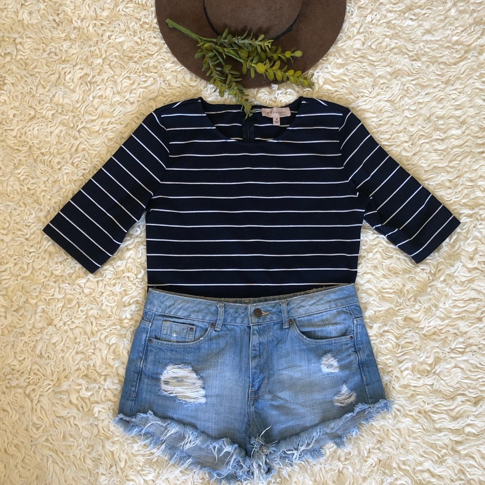 NWOT Philosophy Striped Cropped Top